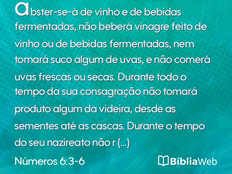 Números 6:3-6 em imagem para compartilhar
