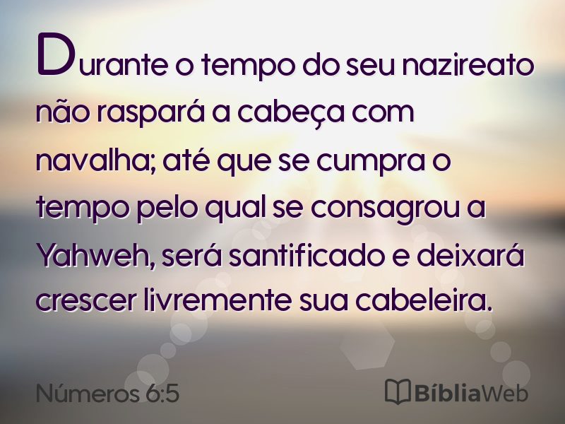 Números 6:5 em imagem para compartilhar