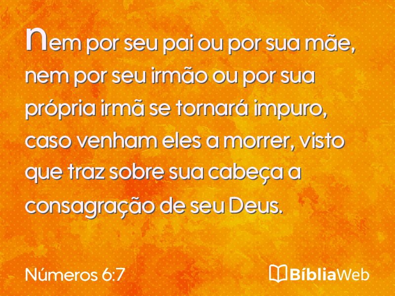Números 6:7 em imagem para compartilhar