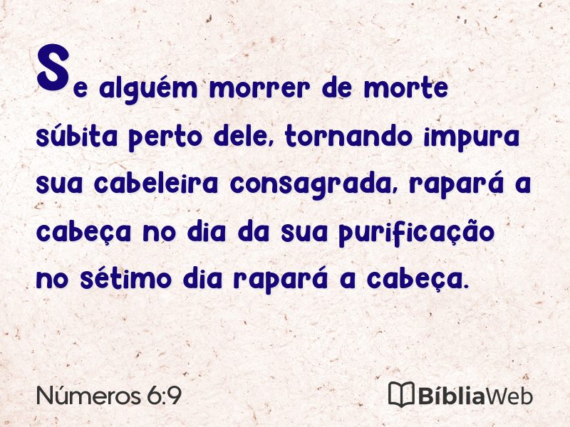 Números 6:9 em imagem para compartilhar