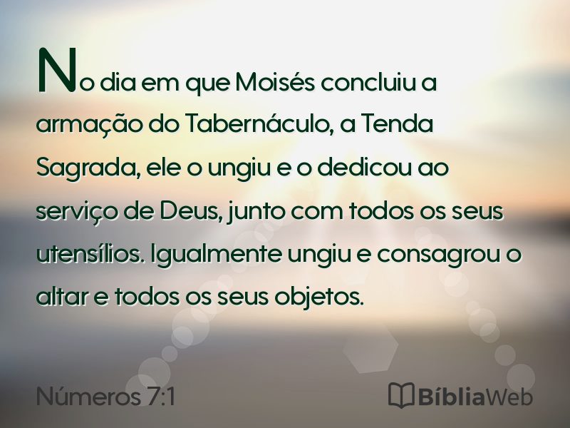 Números 7:1 em imagem para compartilhar