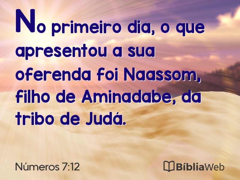 Números 7:12 em imagem para compartilhar