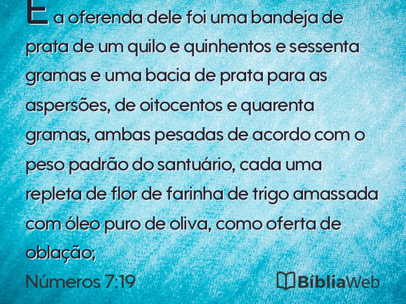 Números 7:19 em imagem para compartilhar