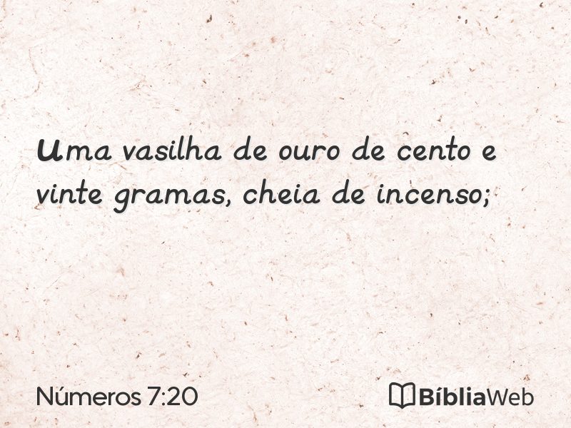Números 7:20 em imagem para compartilhar