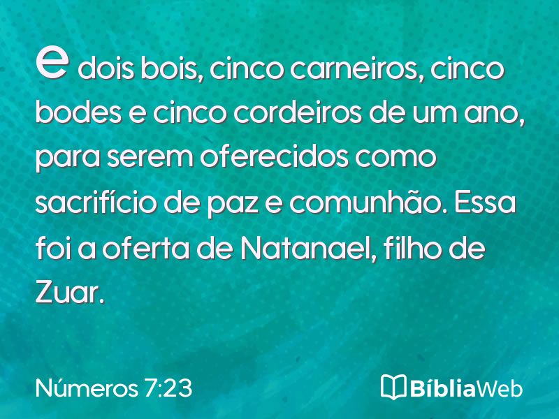 Números 7:23 em imagem para compartilhar