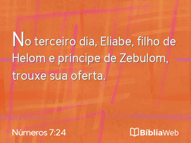 Números 7:24 em imagem para compartilhar
