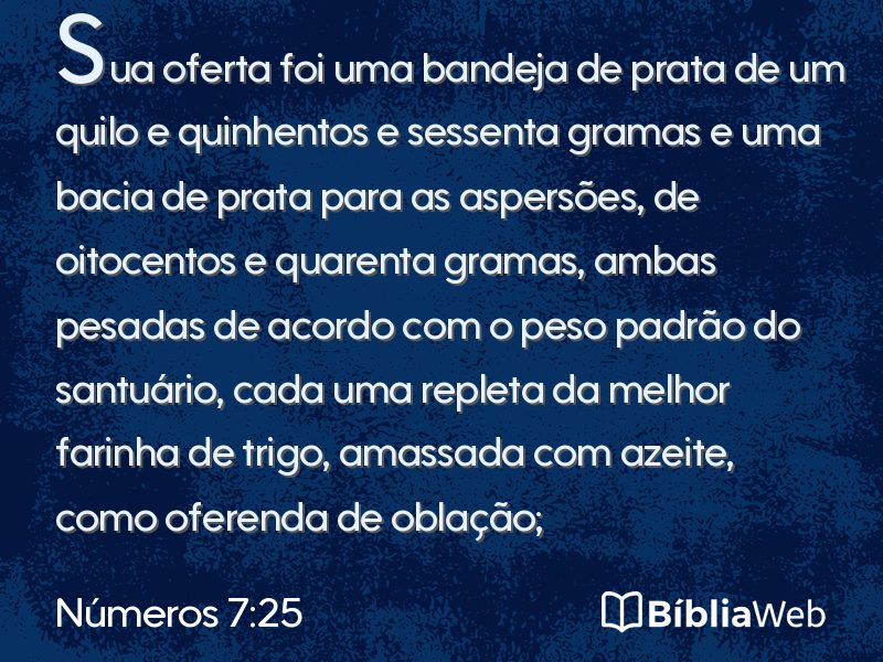 Números 7:25 em imagem para compartilhar
