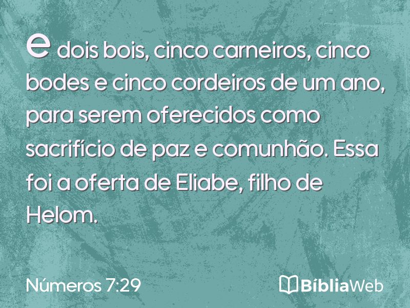 Números 7:29 em imagem para compartilhar