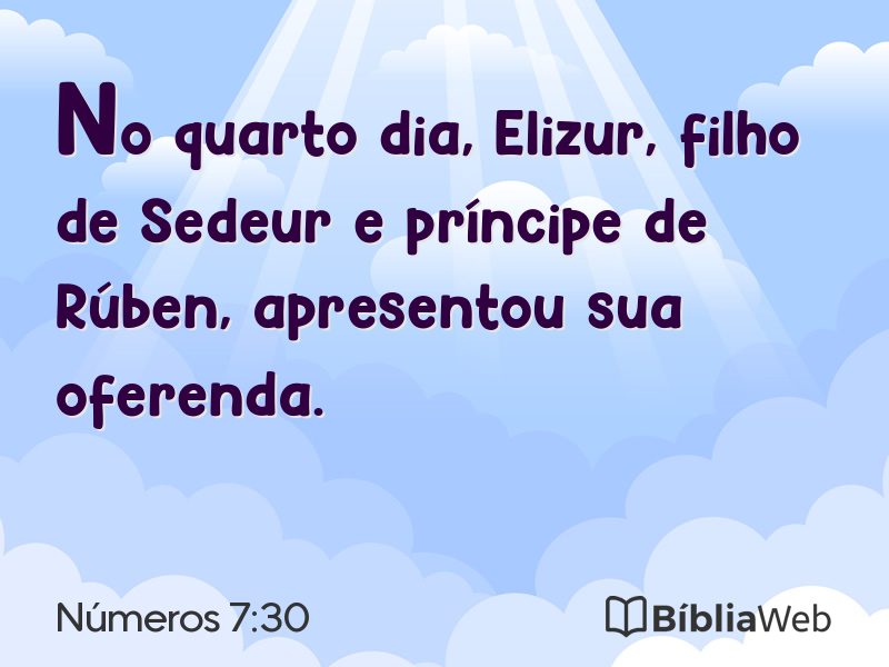 Números 7:30 em imagem para compartilhar