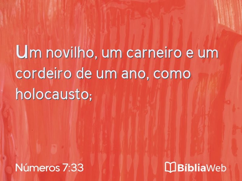 Números 7:33 em imagem para compartilhar