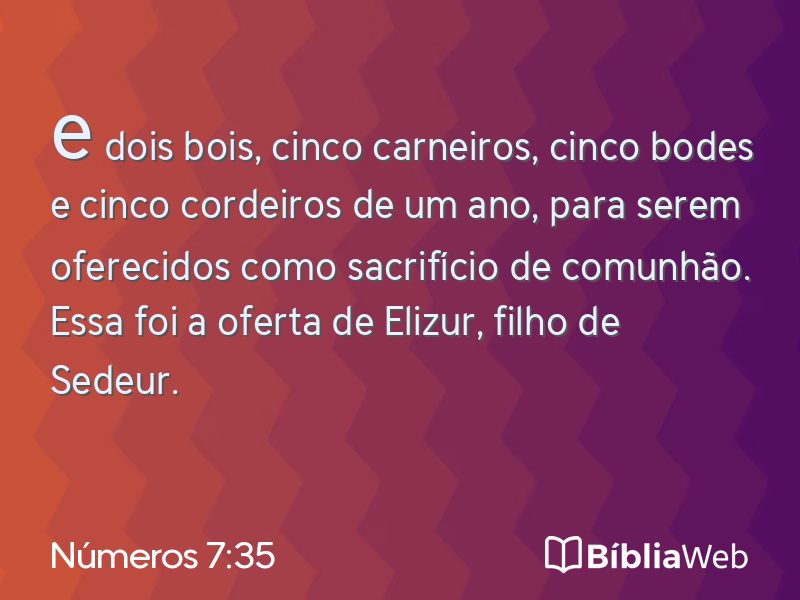 Números 7:35 em imagem para compartilhar