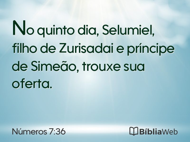 Números 7:36 em imagem para compartilhar
