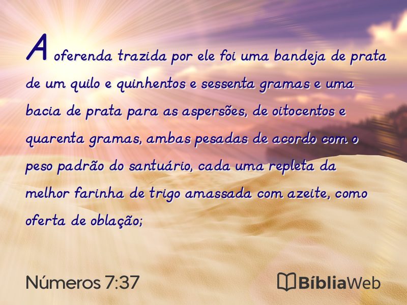 Números 7:37 em imagem para compartilhar