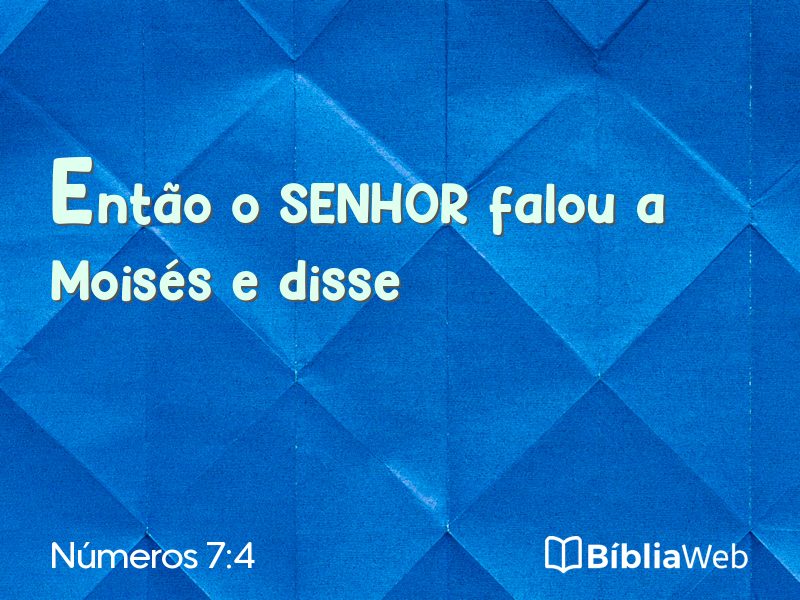Números 7:4 em imagem para compartilhar