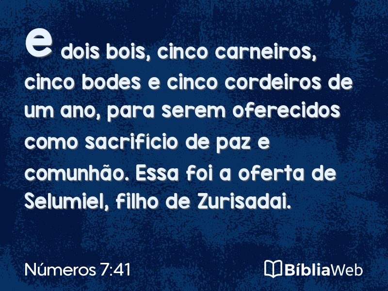 Números 7:41 em imagem para compartilhar
