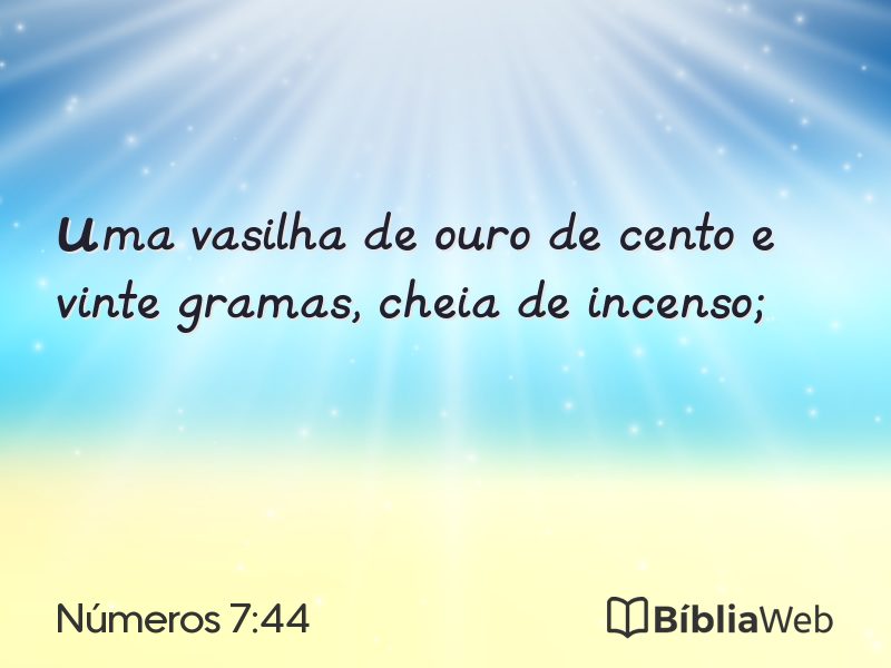 Números 7:44 em imagem para compartilhar