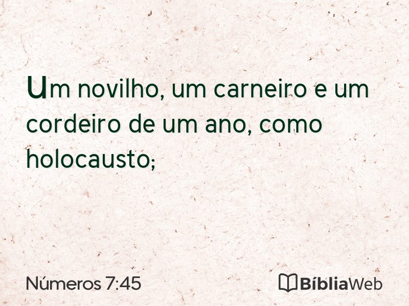 Números 7:45 em imagem para compartilhar