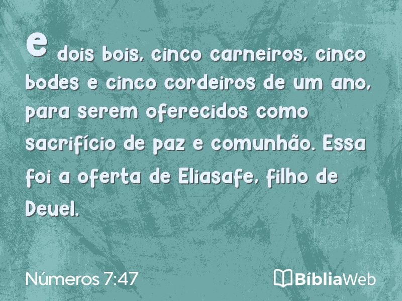 Números 7:47 em imagem para compartilhar