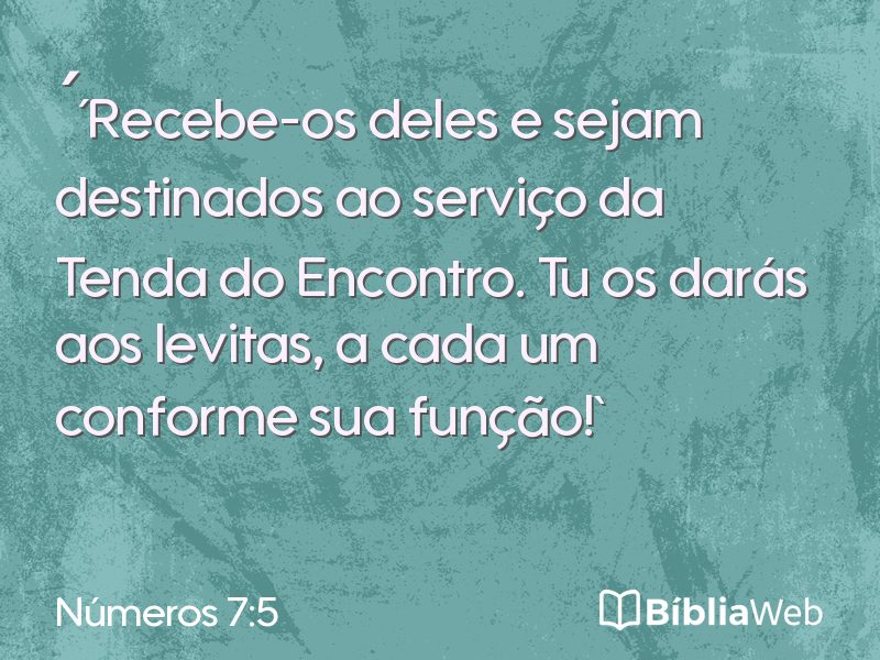 Números 7:5 em imagem para compartilhar