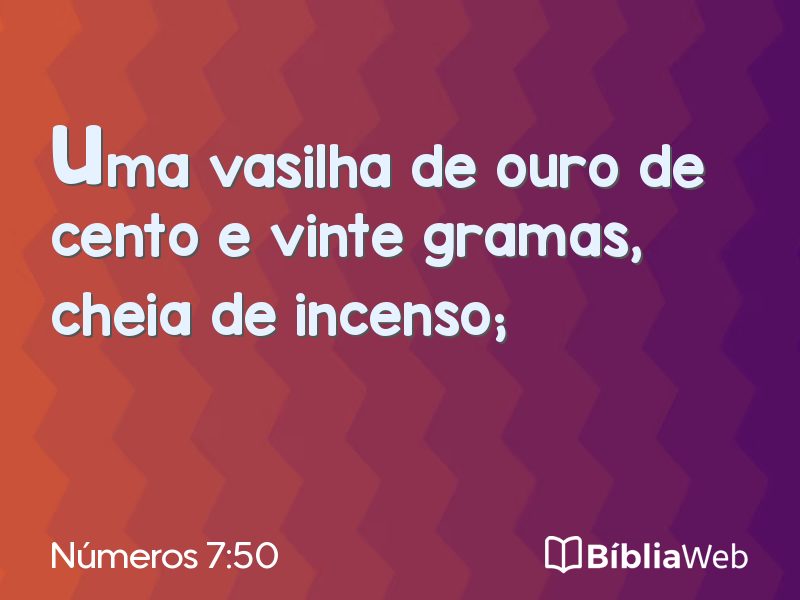 Números 7:50 em imagem para compartilhar