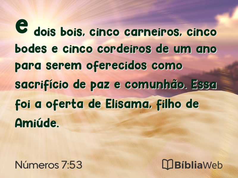 Números 7:53 em imagem para compartilhar
