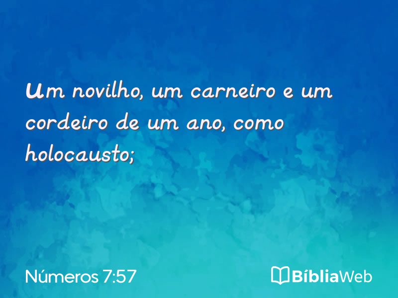 Números 7:57 em imagem para compartilhar