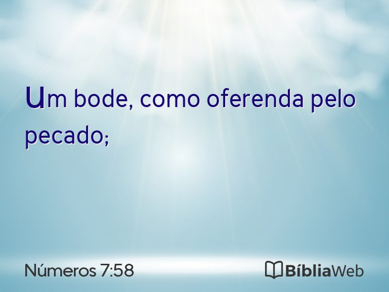 Números 7:58 em imagem para compartilhar