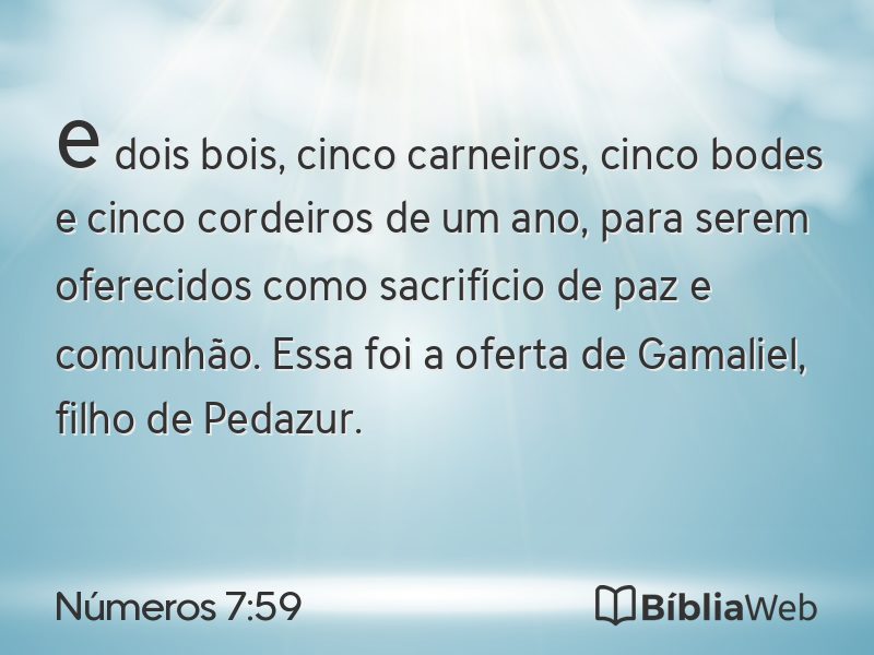 Números 7:59 em imagem para compartilhar