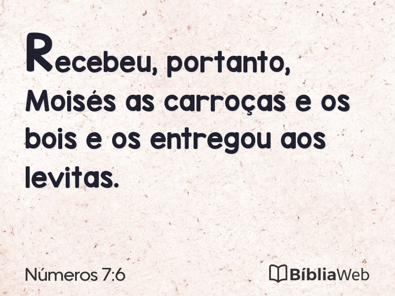 Números 7:6 em imagem para compartilhar