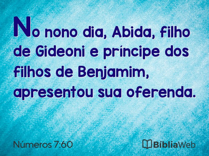 Números 7:60 em imagem para compartilhar