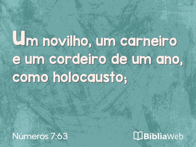 Números 7:63 em imagem para compartilhar