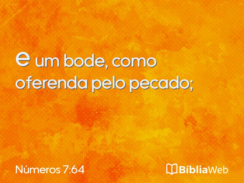 Números 7:64 em imagem para compartilhar