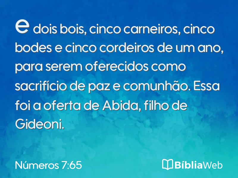 Números 7:65 em imagem para compartilhar