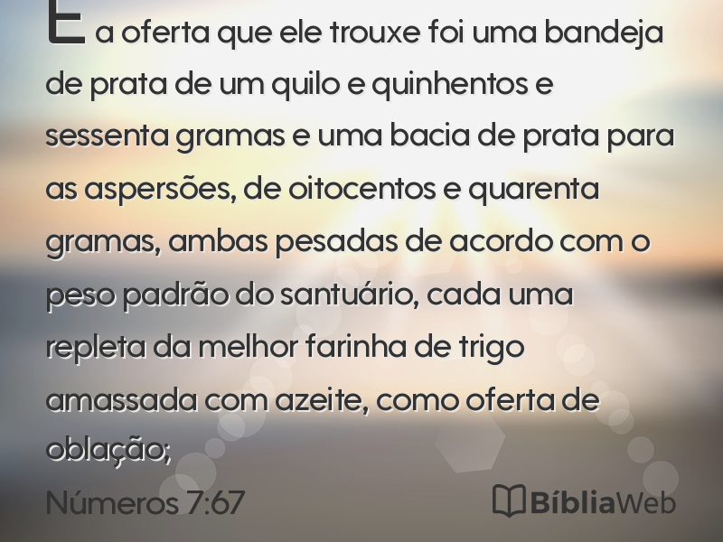 Números 7:67 em imagem para compartilhar