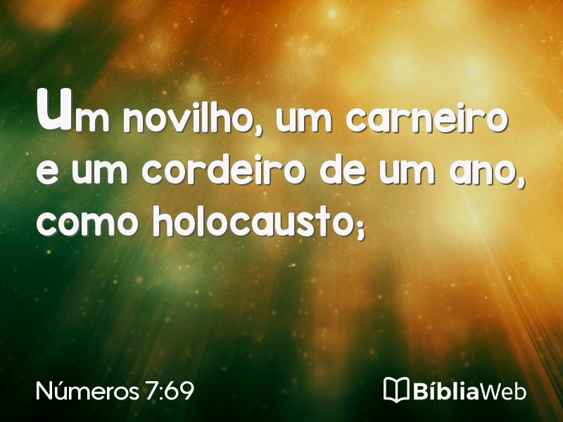 Números 7:69 em imagem para compartilhar