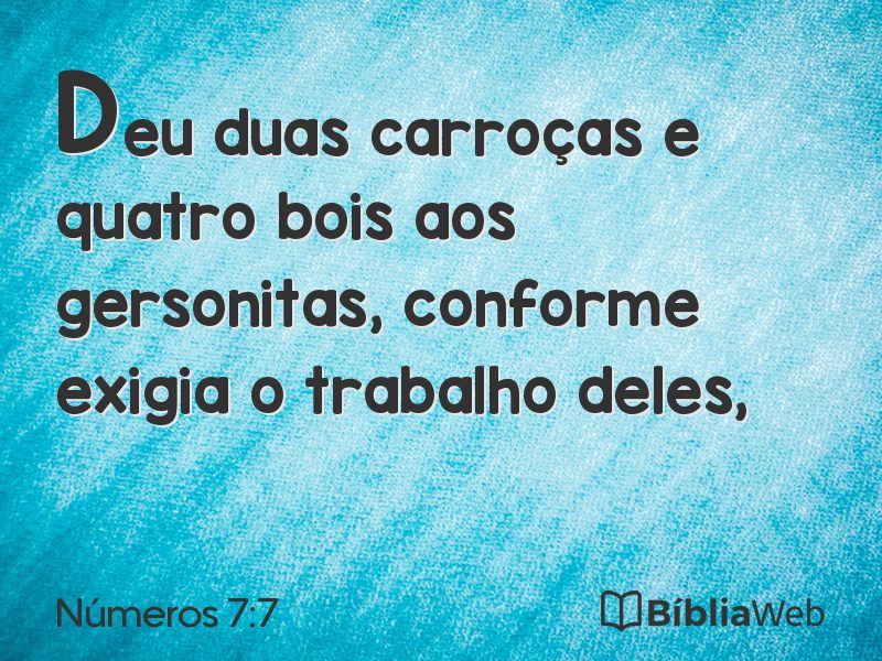 Números 7:7 em imagem para compartilhar
