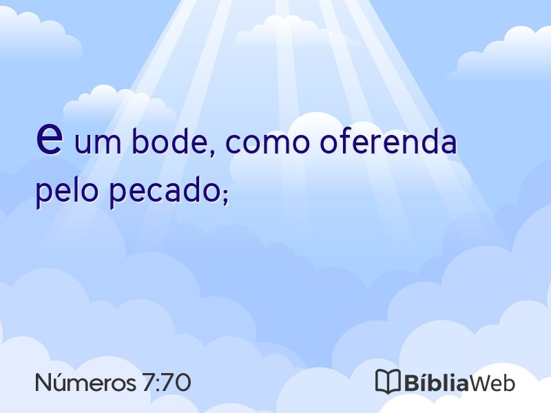 Números 7:70 em imagem para compartilhar