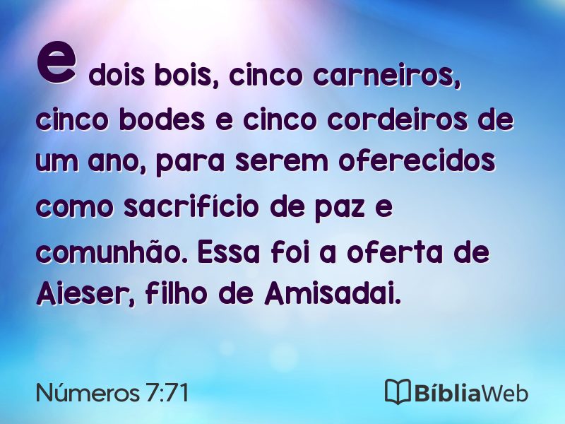 Números 7:71 em imagem para compartilhar