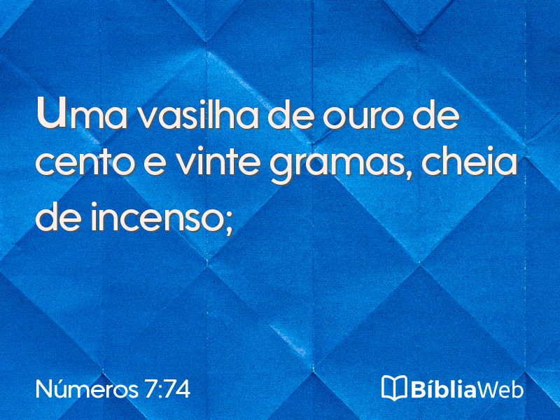 Números 7:74 em imagem para compartilhar