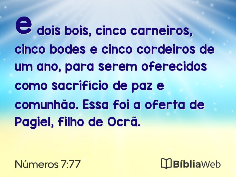 Números 7:77 em imagem para compartilhar