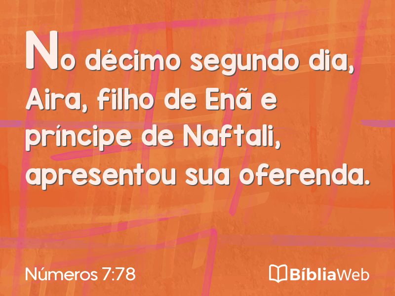 Números 7:78 em imagem para compartilhar