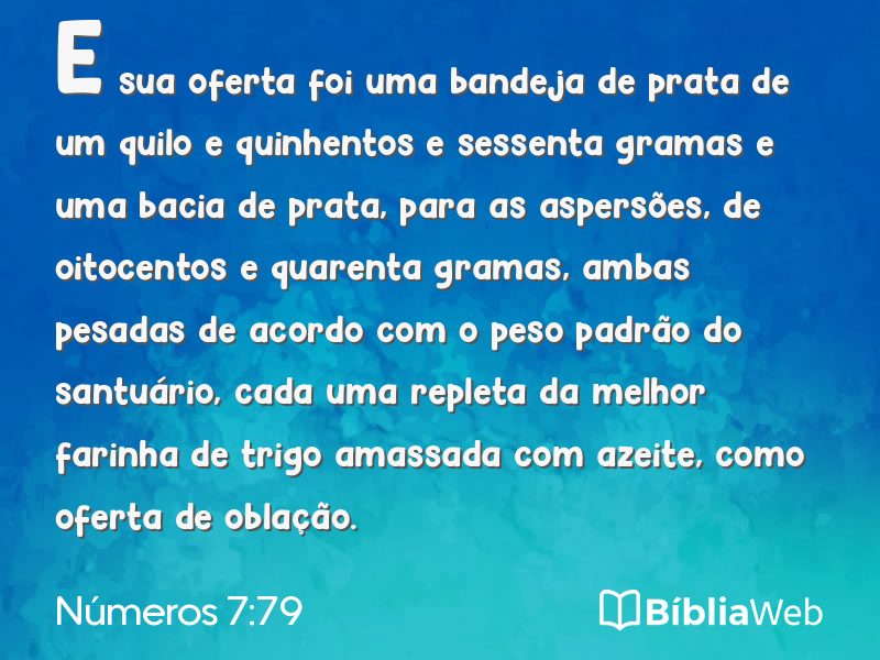 Números 7:79 em imagem para compartilhar