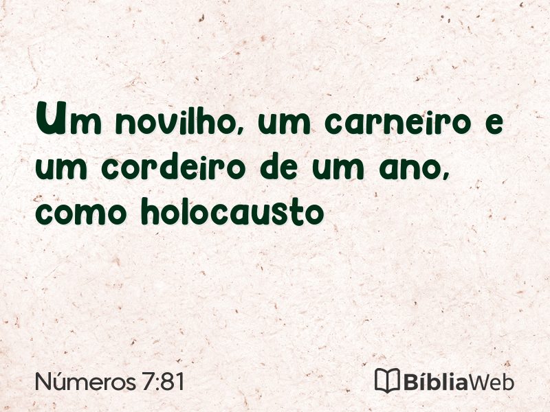 Números 7:81 em imagem para compartilhar