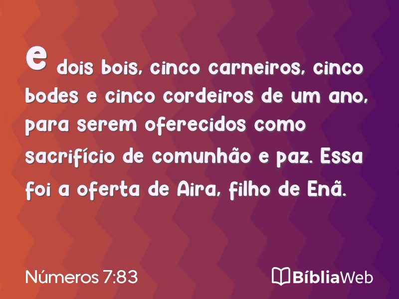 Números 7:83 em imagem para compartilhar