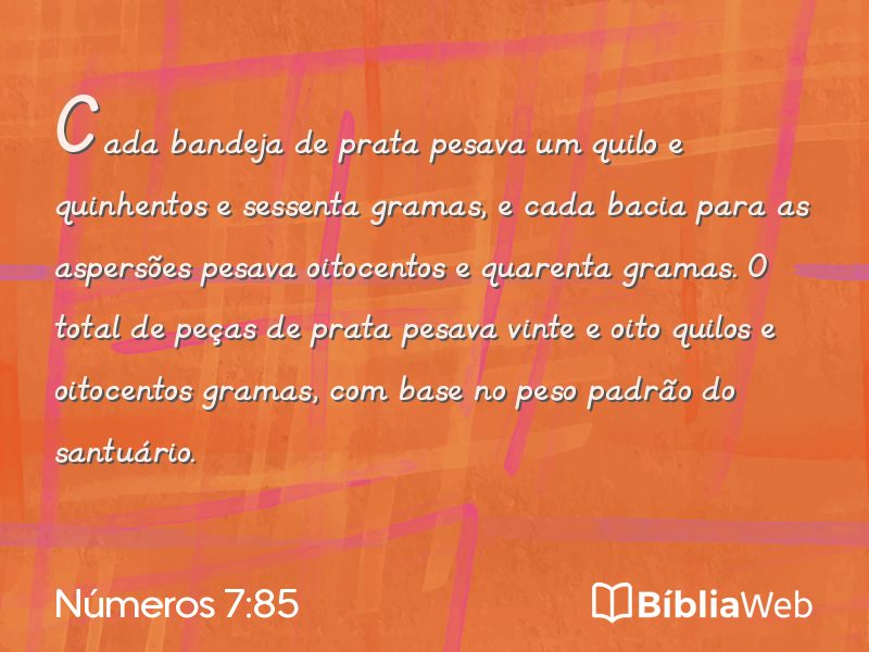 Números 7:85 em imagem para compartilhar