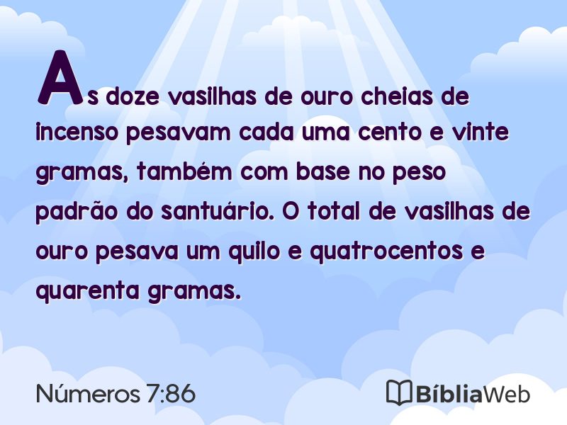 Números 7:86 em imagem para compartilhar