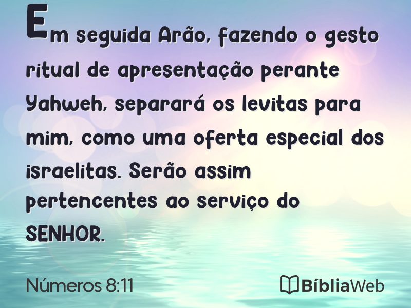 Números 8:11 em imagem para compartilhar