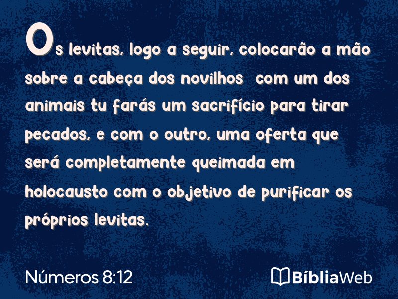 Números 8:12 em imagem para compartilhar