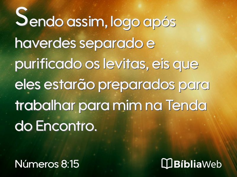 Números 8:15 em imagem para compartilhar