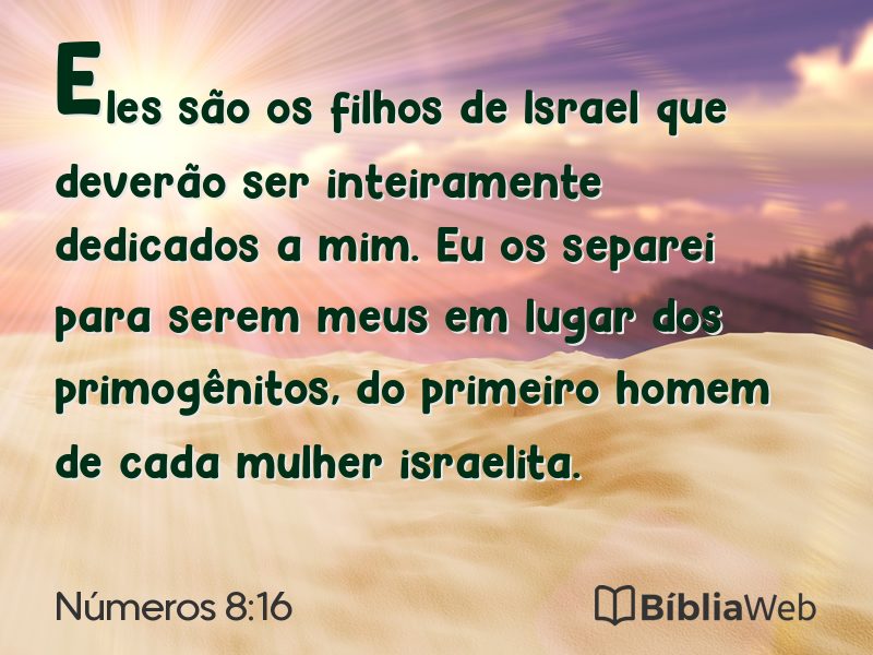 Números 8:16 em imagem para compartilhar